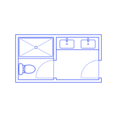 Layouts Bathrooms Primary Split Shower 2 Wall Vinyl Cutting Svg File, Free Vectors File